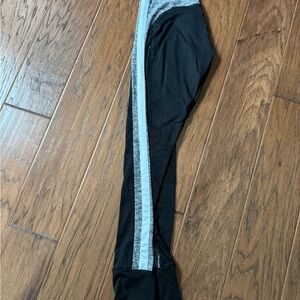 PINK Victoria's Secret Black and Gray Leggings with Athletic Stripe